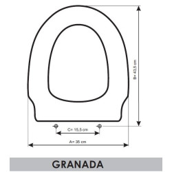 Abattant WC Sanitana Granada adaptable en Resiwood