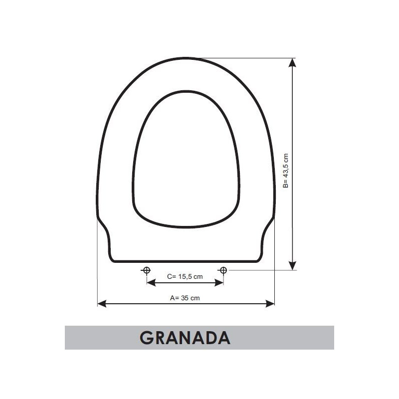 Abattant WC Sanitana Granada adaptable en Resiwood