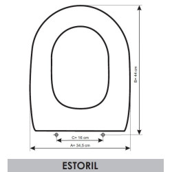 Toilet Seat Valadares Estoril adaptable in Resiwood