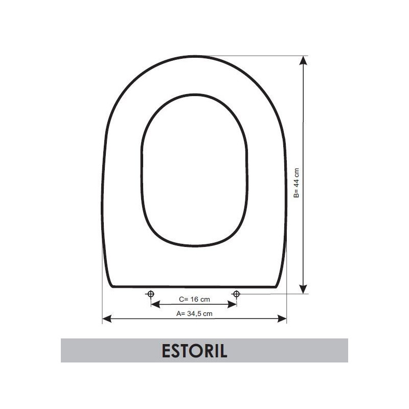 Toilet Seat Valadares Estoril adaptable in Resiwood