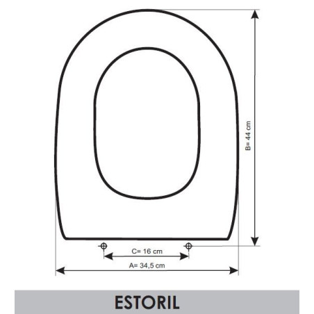 Toilet Seat Valadares Estoril adaptable in Resiwood