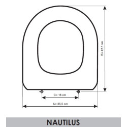 Sedile WC Valadares Nautilus adattabile in Resiwood