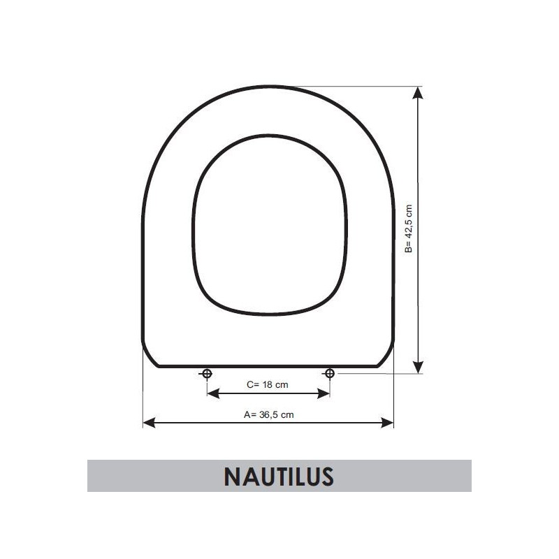 Tapa WC Valadares Nautilus adaptable en Resiwood