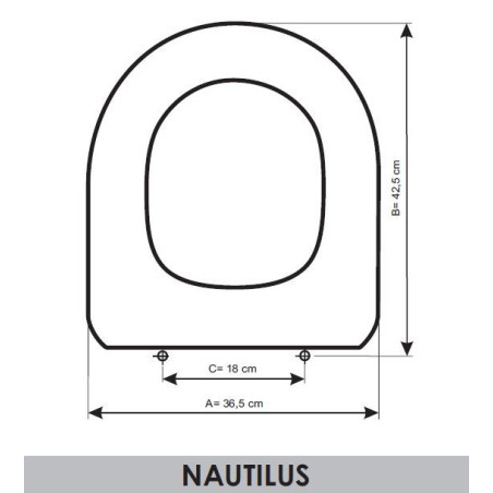 Abattant WC Valadares Nautilus adaptable en Resiwood