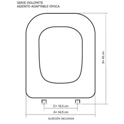 Toilet Seat Dolomite Epoca adaptable in Resiwood