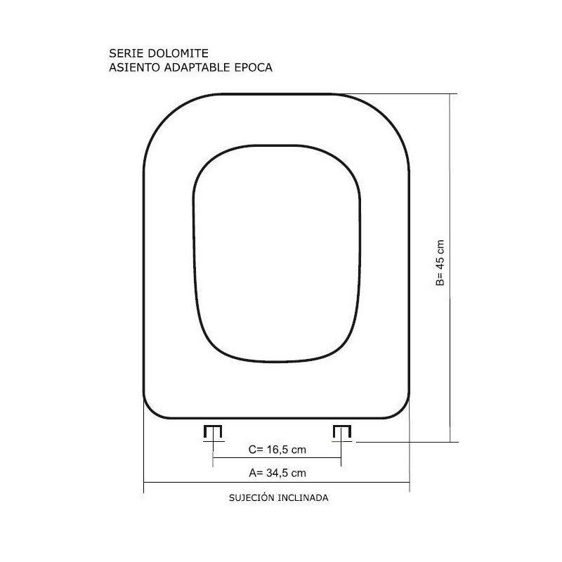 Toilet Seat Dolomite Epoca adaptable in Resiwood