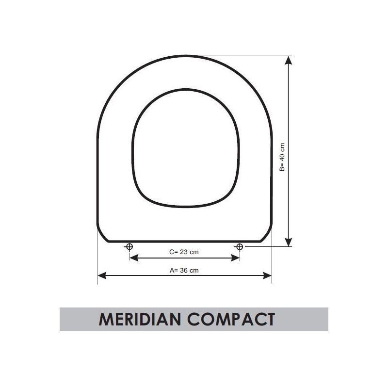 SEDILE WC ROCA MERIDIAN COMPACT ADATTABILE IN RESIWOOD