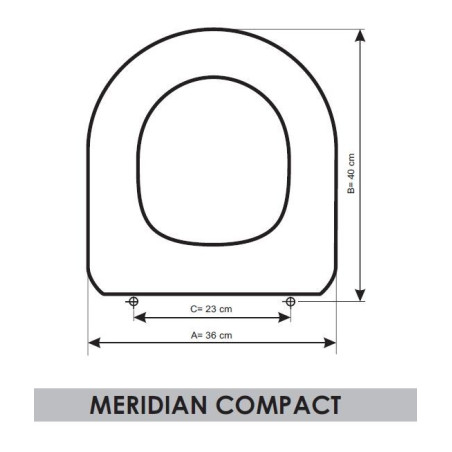 SEDILE WC ROCA MERIDIAN COMPACT ADATTABILE IN RESIWOOD