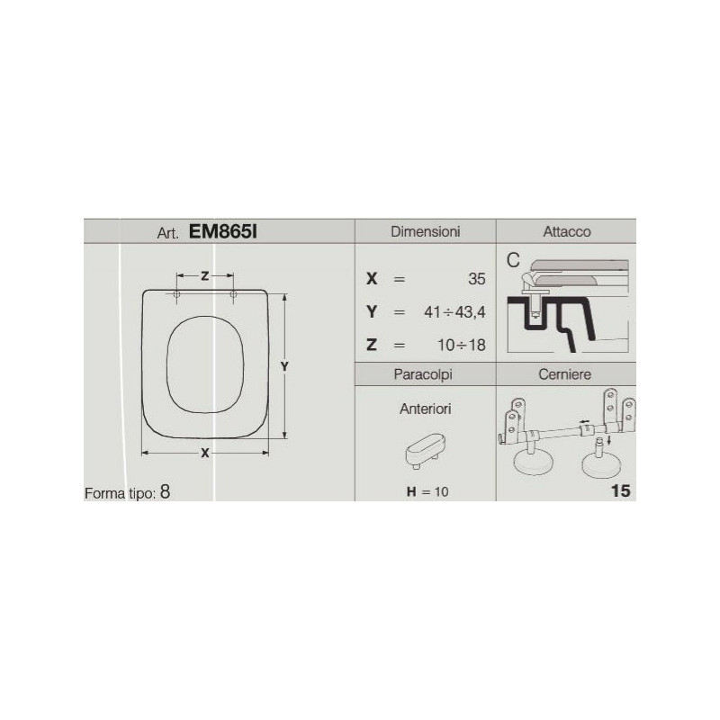 ABATTANT DU WC GSI TRACCIA SMALL